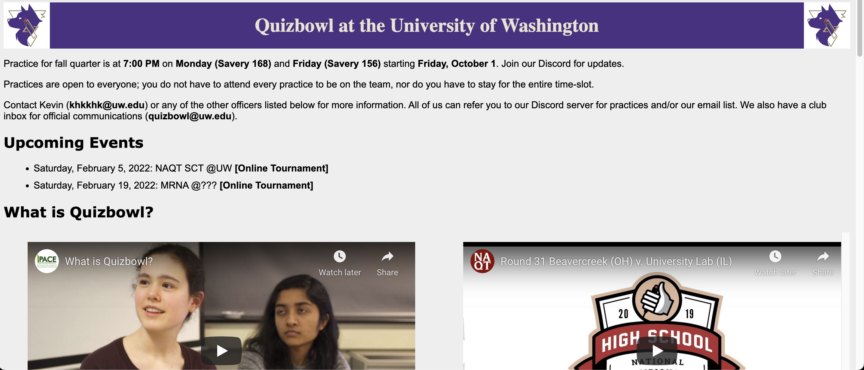 Website after initial redesign